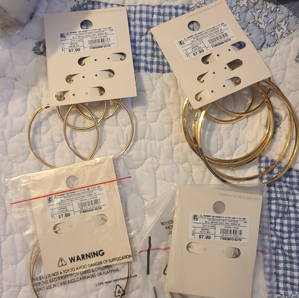Gold hoops earrings